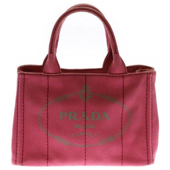 Prada Canapa Tote Handbag Pink Canvas - Picture 1 of 5